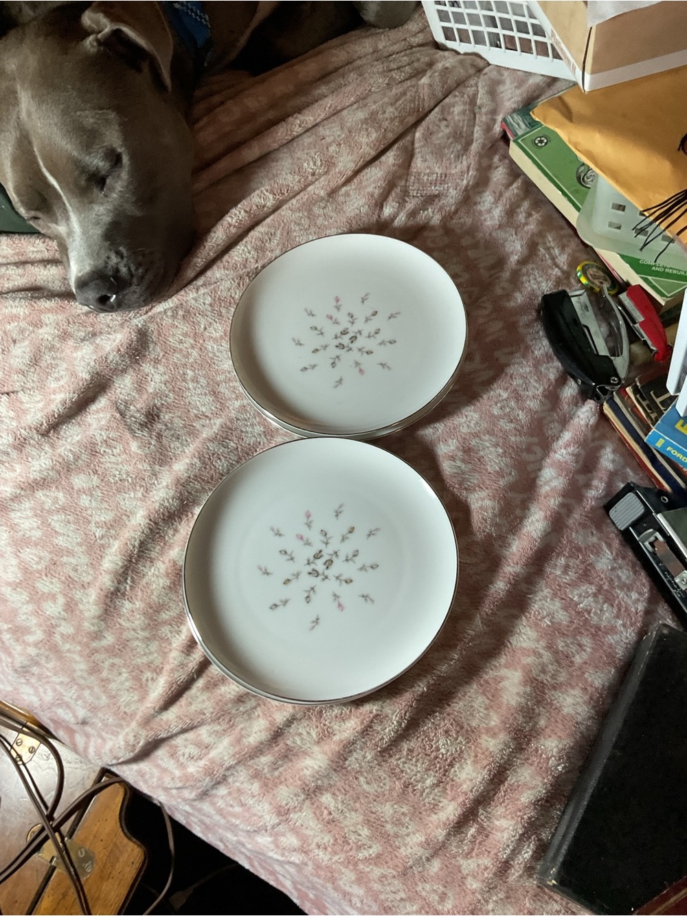 Set of 4 salad plates Sango Japan petite bouquet